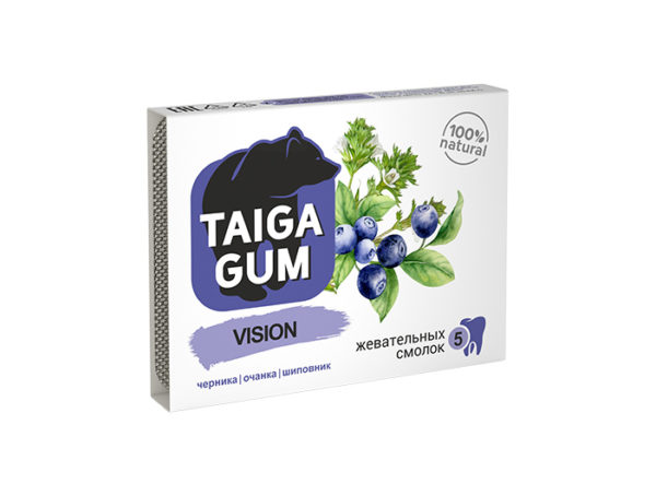 Смолка Taiga Gum VISION лиственничная жевательная пластинка, Алтайский нектар